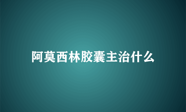 阿莫西林胶囊主治什么