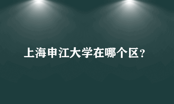 上海申江大学在哪个区？