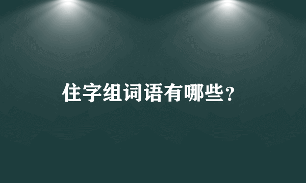 住字组词语有哪些？