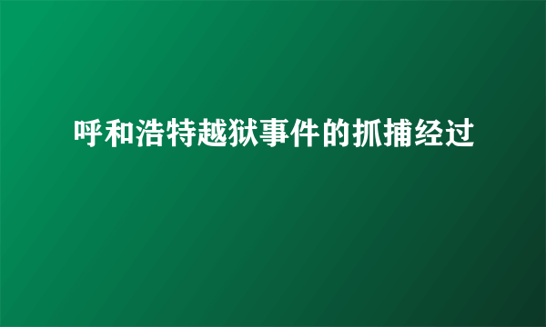 呼和浩特越狱事件的抓捕经过