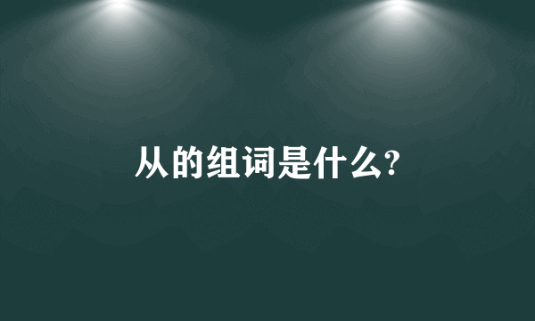 从的组词是什么?