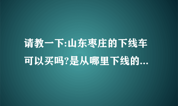 请教一下:山东枣庄的下线车可以买吗?是从哪里下线的车辆呢?我想买辆07的桑塔纳3000什么价格可以买？