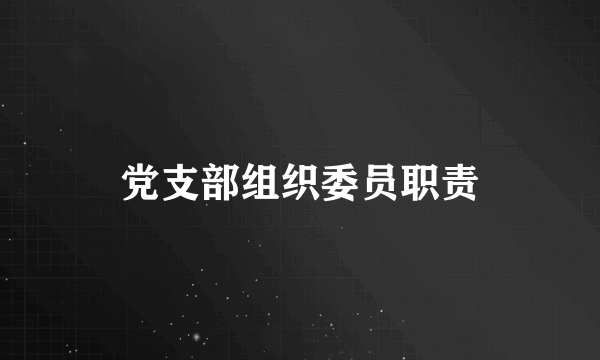 党支部组织委员职责