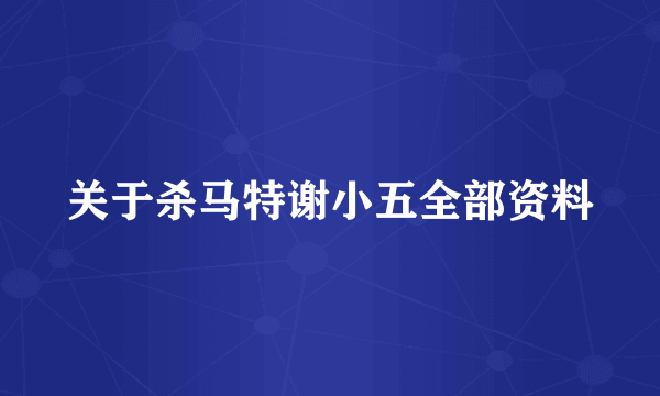 关于杀马特谢小五全部资料