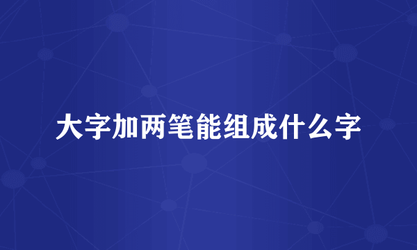 大字加两笔能组成什么字