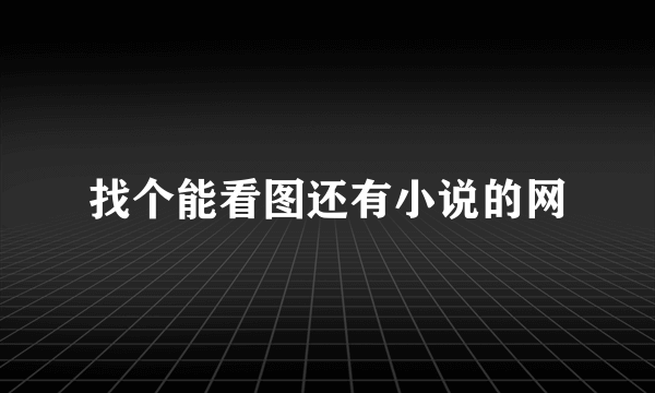 找个能看图还有小说的网