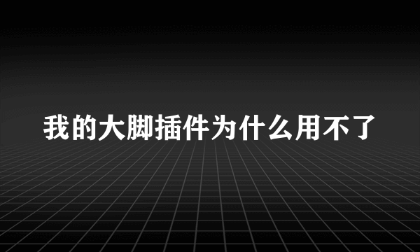 我的大脚插件为什么用不了