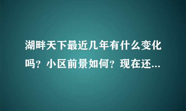 湖畔天下最近几年有什么变化吗？小区前景如何？现在还值得入手吗？