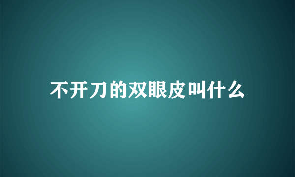 不开刀的双眼皮叫什么