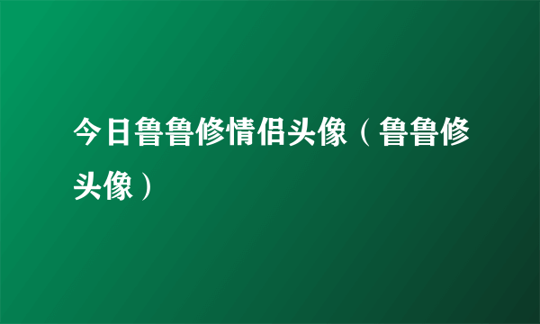 今日鲁鲁修情侣头像（鲁鲁修头像）