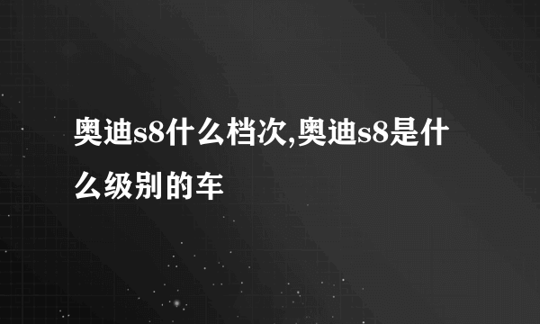 奥迪s8什么档次,奥迪s8是什么级别的车