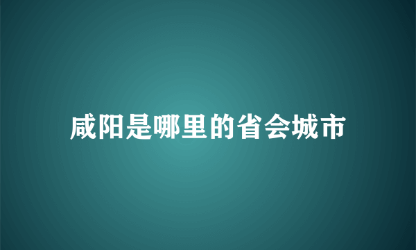 咸阳是哪里的省会城市