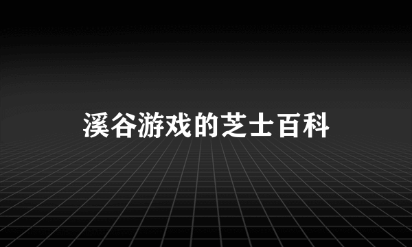 溪谷游戏的芝士百科