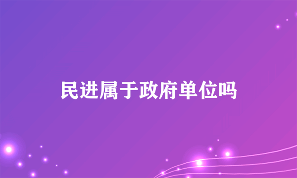 民进属于政府单位吗