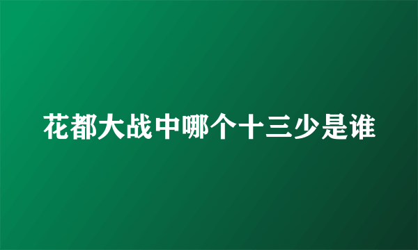 花都大战中哪个十三少是谁