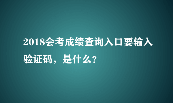 2018会考成绩查询入口要输入验证码，是什么？