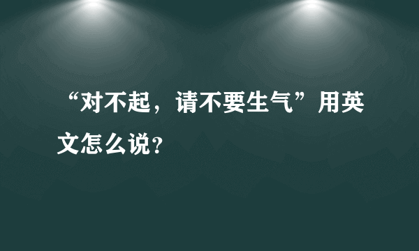 “对不起，请不要生气”用英文怎么说？