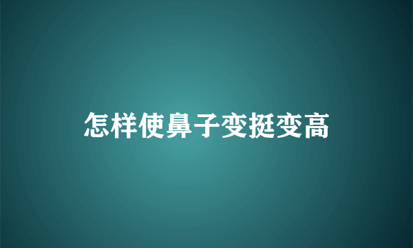 怎样使鼻子变挺变高