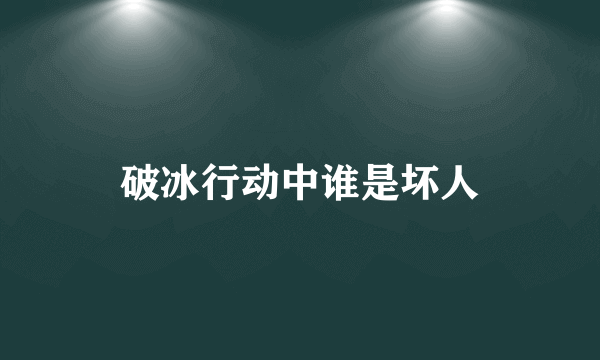 破冰行动中谁是坏人