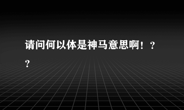 请问何以体是神马意思啊！？？