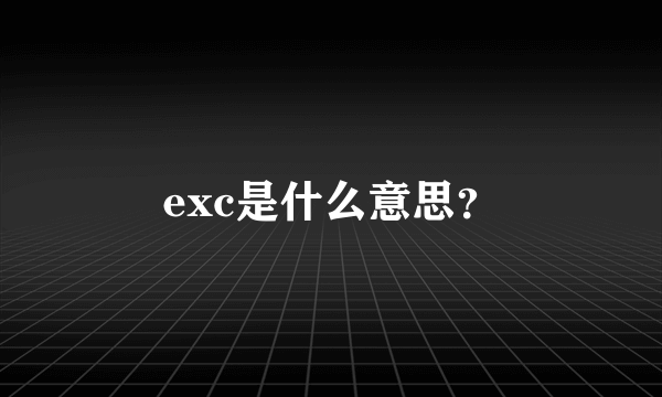 exc是什么意思？