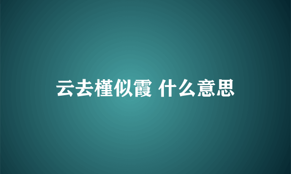 云去槿似霞 什么意思