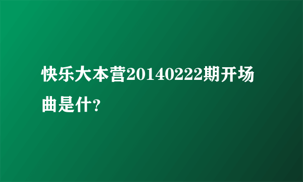 快乐大本营20140222期开场曲是什？