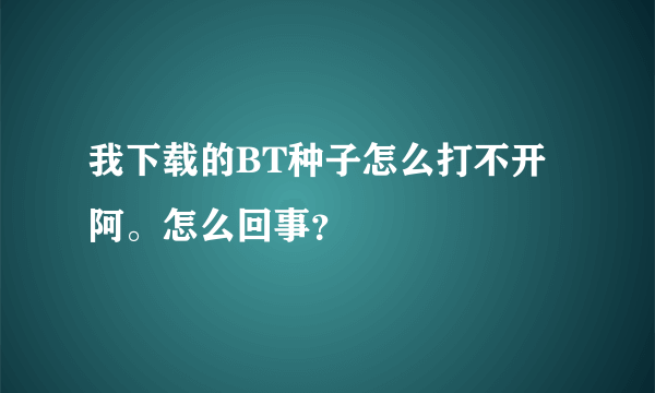 我下载的BT种子怎么打不开阿。怎么回事？