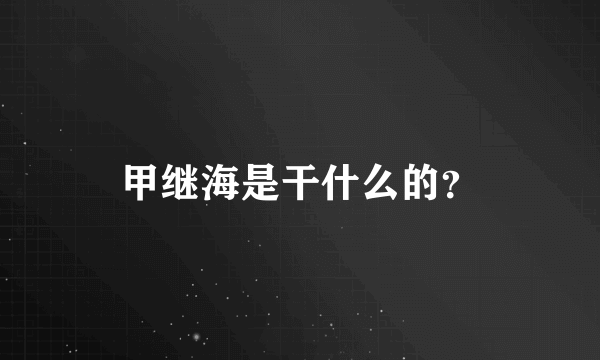 甲继海是干什么的？