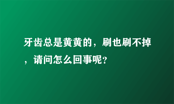 牙齿总是黄黄的，刷也刷不掉，请问怎么回事呢？