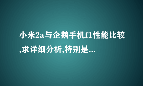 小米2a与企鹅手机f1性能比较,求详细分析,特别是GPU与CPU以及游戏,软件运行情况.