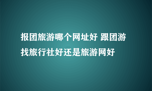 报团旅游哪个网址好 跟团游找旅行社好还是旅游网好