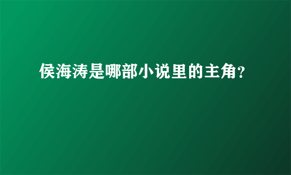 侯海涛是哪部小说里的主角？