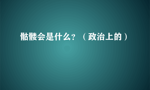 骷髅会是什么？（政治上的）