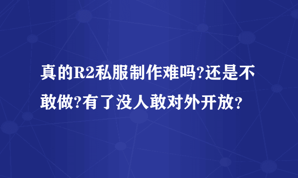 真的R2私服制作难吗?还是不敢做?有了没人敢对外开放？