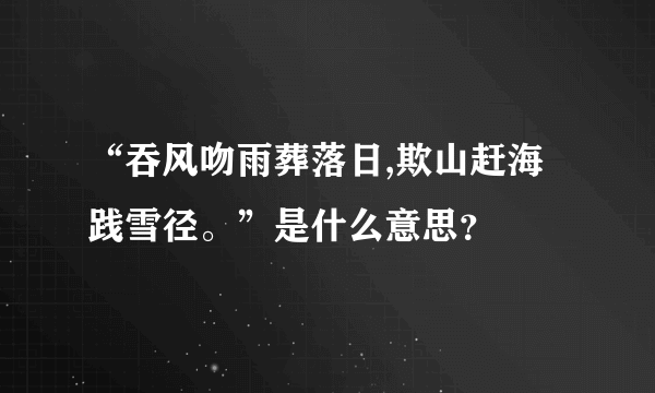 “吞风吻雨葬落日,欺山赶海践雪径。”是什么意思？