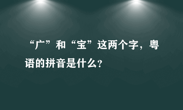 “广”和“宝”这两个字，粤语的拼音是什么？