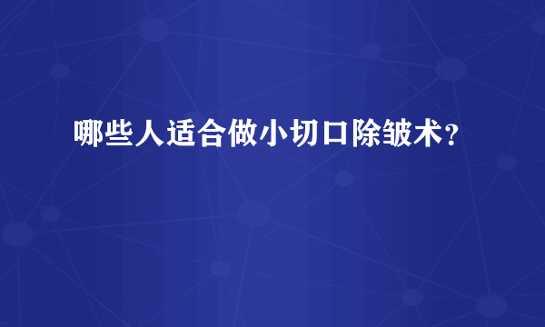 哪些人适合做小切口除皱术？