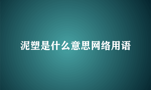 泥塑是什么意思网络用语