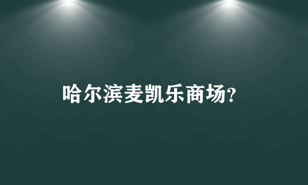 哈尔滨麦凯乐商场？