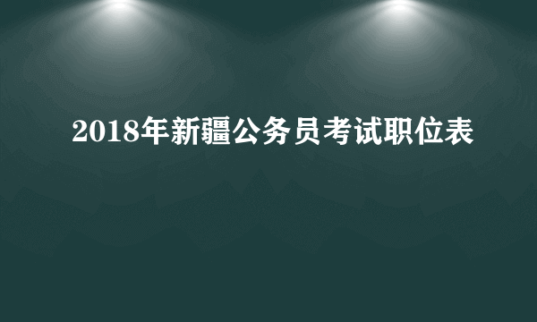 2018年新疆公务员考试职位表