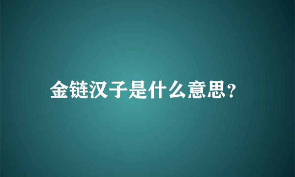 金链汉子是什么意思？