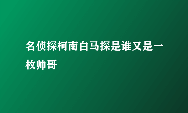 名侦探柯南白马探是谁又是一枚帅哥