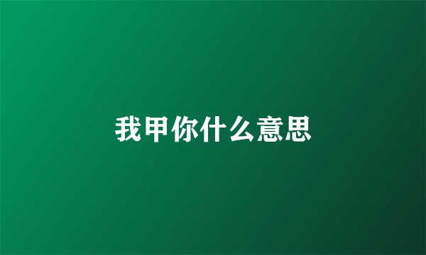 我甲你什么意思