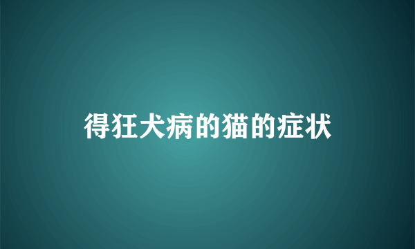 得狂犬病的猫的症状