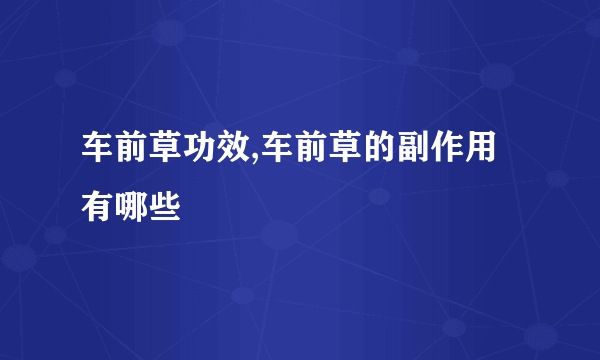 车前草功效,车前草的副作用有哪些