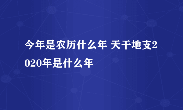 今年是农历什么年 天干地支2020年是什么年