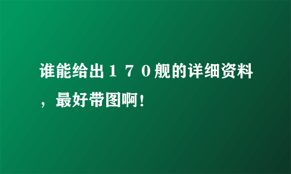 谁能给出１７０舰的详细资料，最好带图啊！