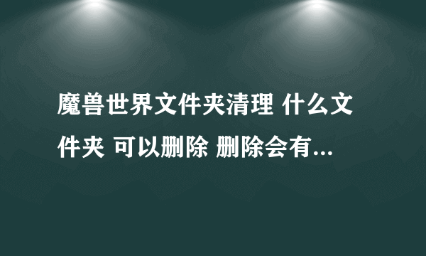 魔兽世界文件夹清理 什么文件夹 可以删除 删除会有什么影响 求详细解答 谢谢