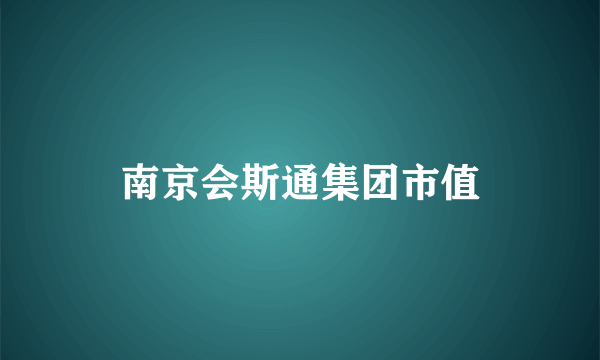 南京会斯通集团市值